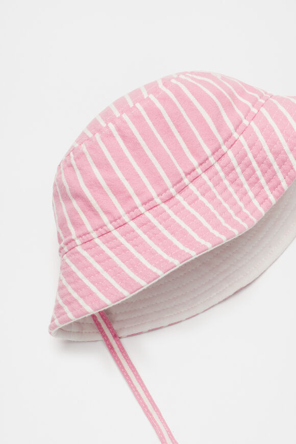Initial Stripe Sun Hat  O  hi-res