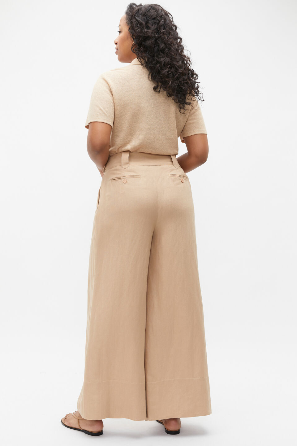 D Ring Pleat Pant  Nougat