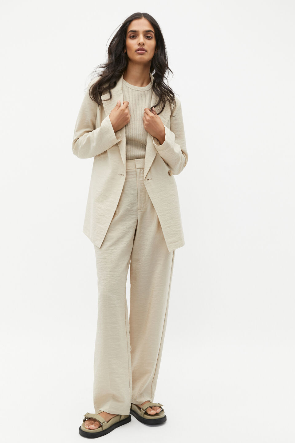 Tie Waist Blazer  Cool Sand