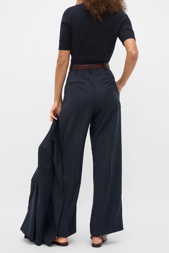 Wool Blend Pinstripe Trouser  Twilight Blue Stripe  hi-res