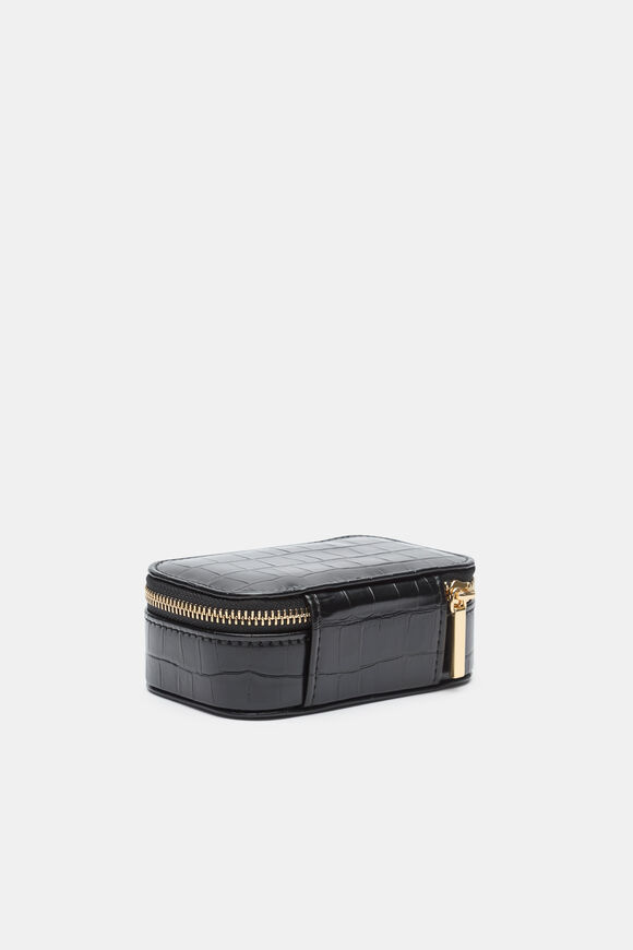 Mini Jewellery Case  Black Croc  hi-res
