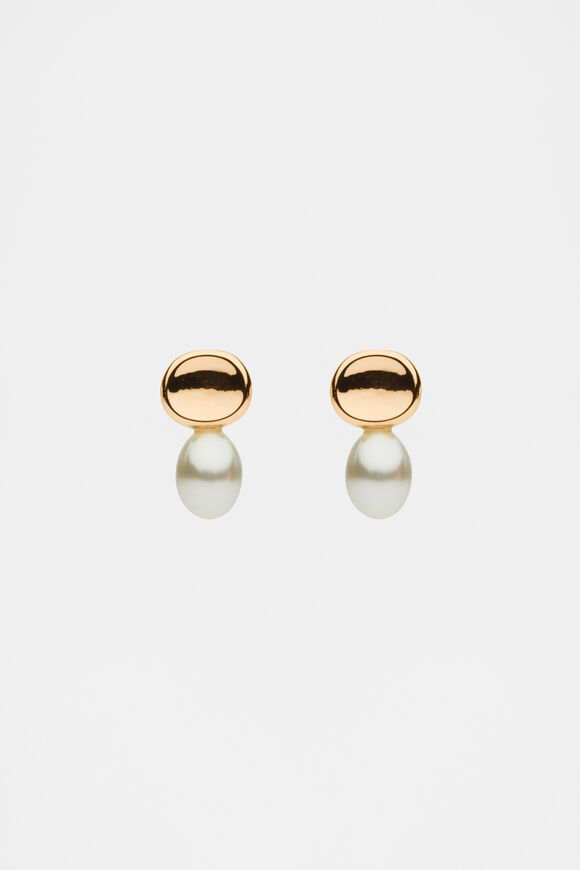 Pearl Drop Stud Earring  Gold  hi-res