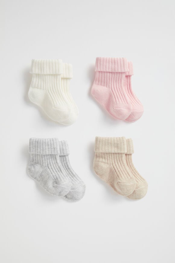 Rib Sock Multipack  Dusty Rose  hi-res
