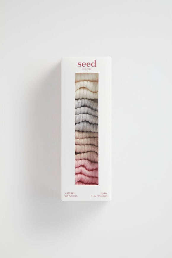 Rib Sock Multipack  Dusty Rose  hi-res