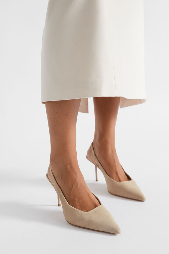 Jacinta Slingback Heel  Champagne Beige Suede  hi-res