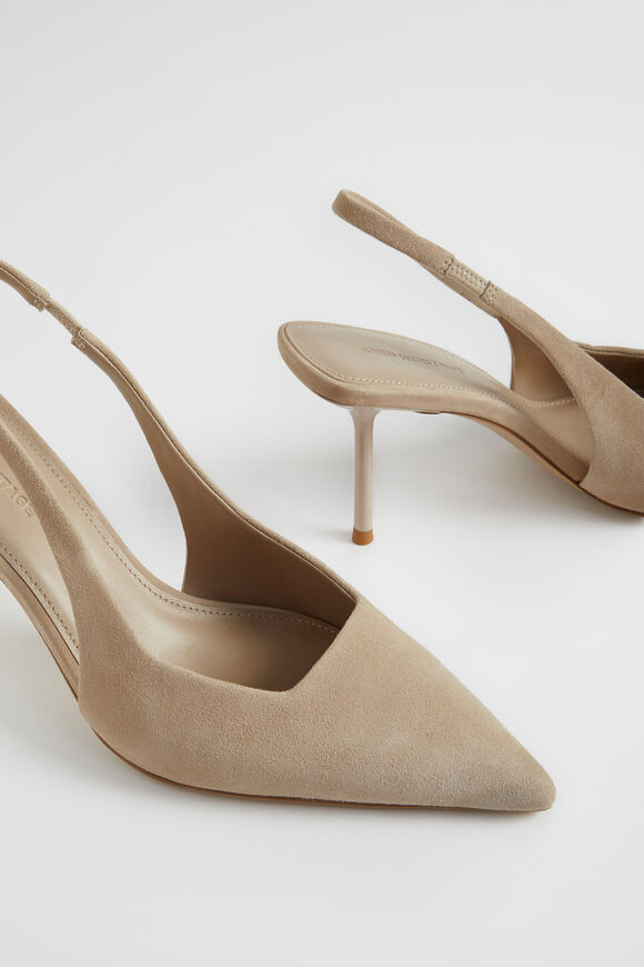 Jacinta Slingback Heel  Champagne Beige Suede  hi-res