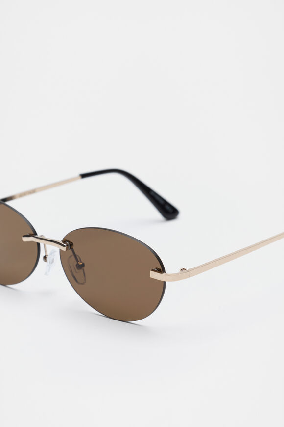 Vanessa Oval Frameless Sunglasses  Soft Gold  hi-res