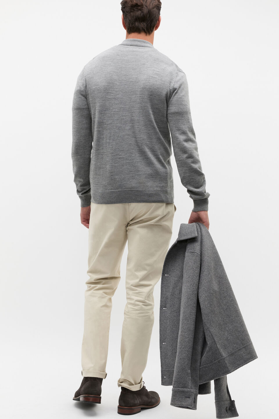 Merino Wool Cardigan  Vintage Grey Marle