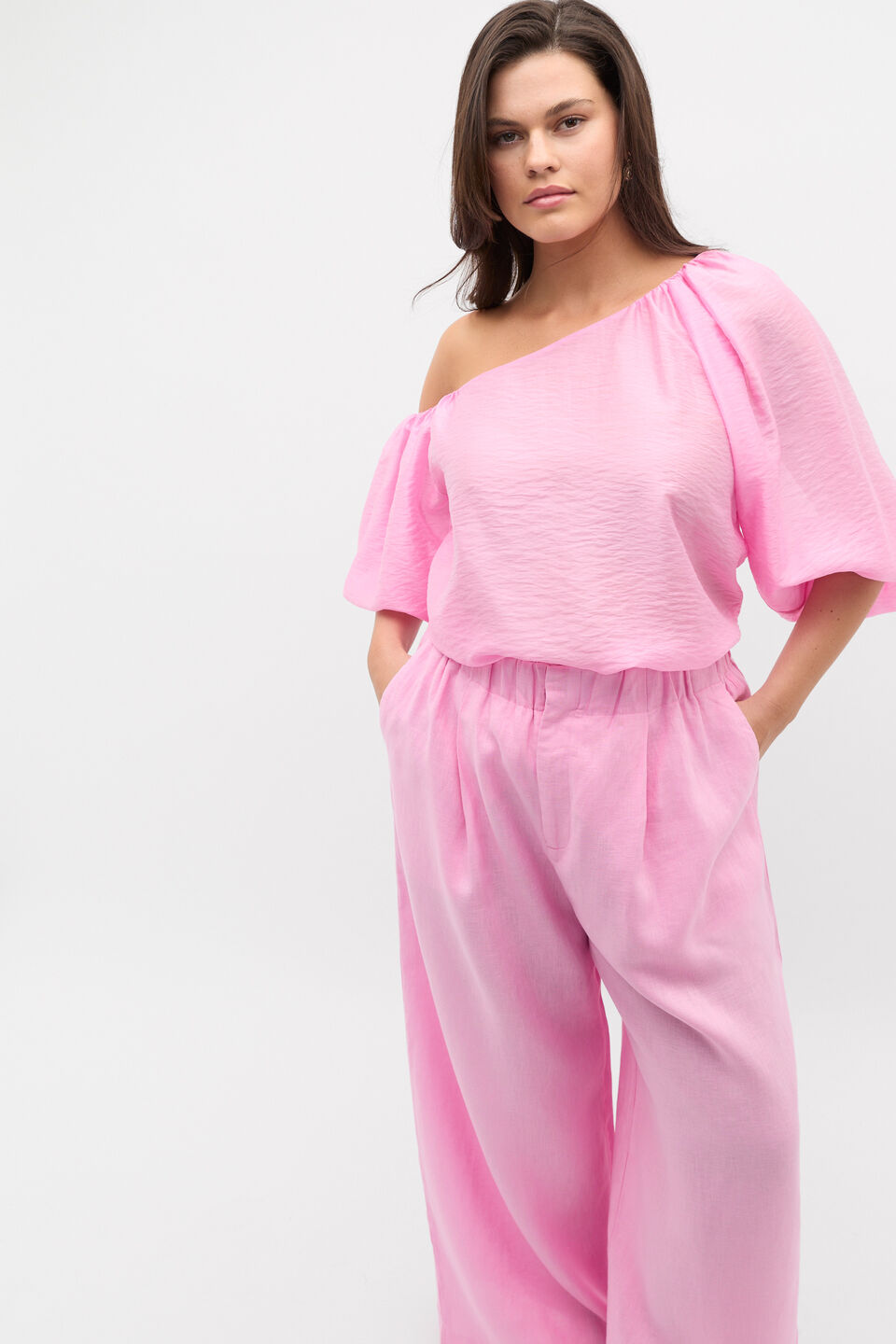 Asymmetric Blouson Top  Fairy Floss