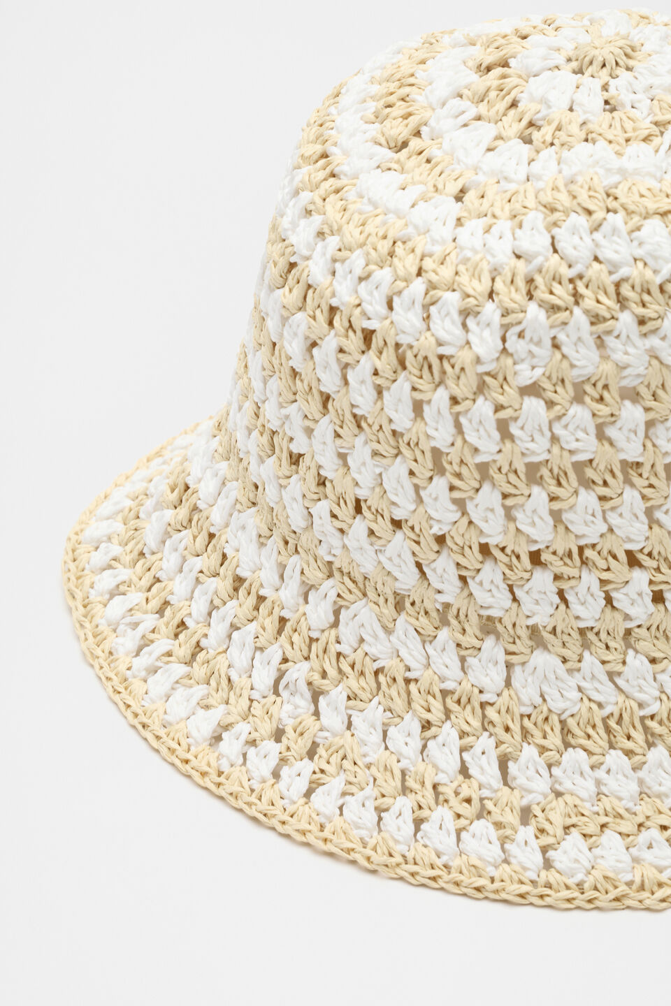 Two Tone Bucket Hat  Cream