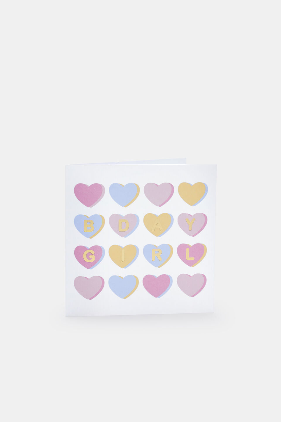 B'day Girl Hearts Card  Multi