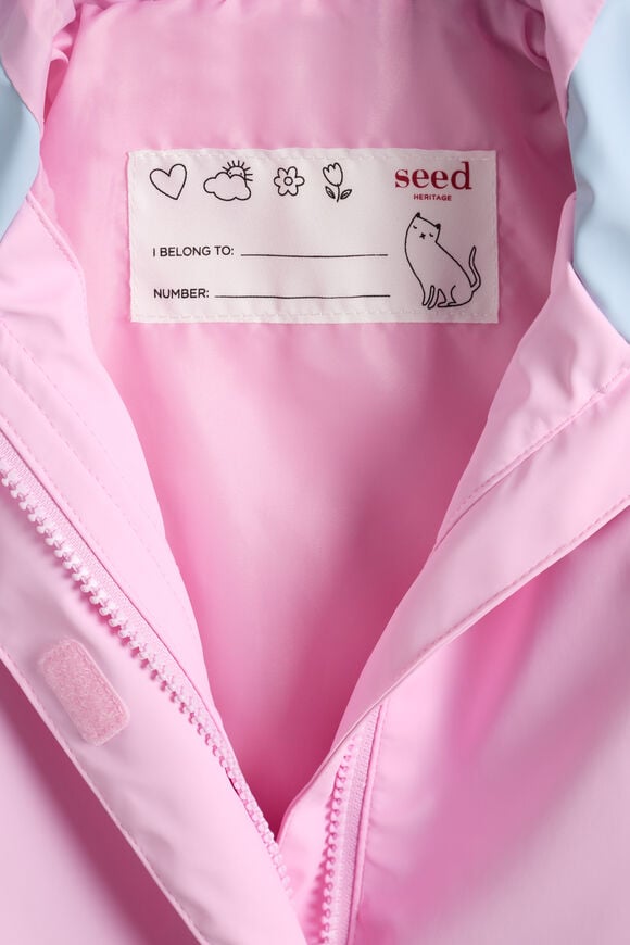 Mini Colourblock Rain Coat  Fairy Floss  hi-res