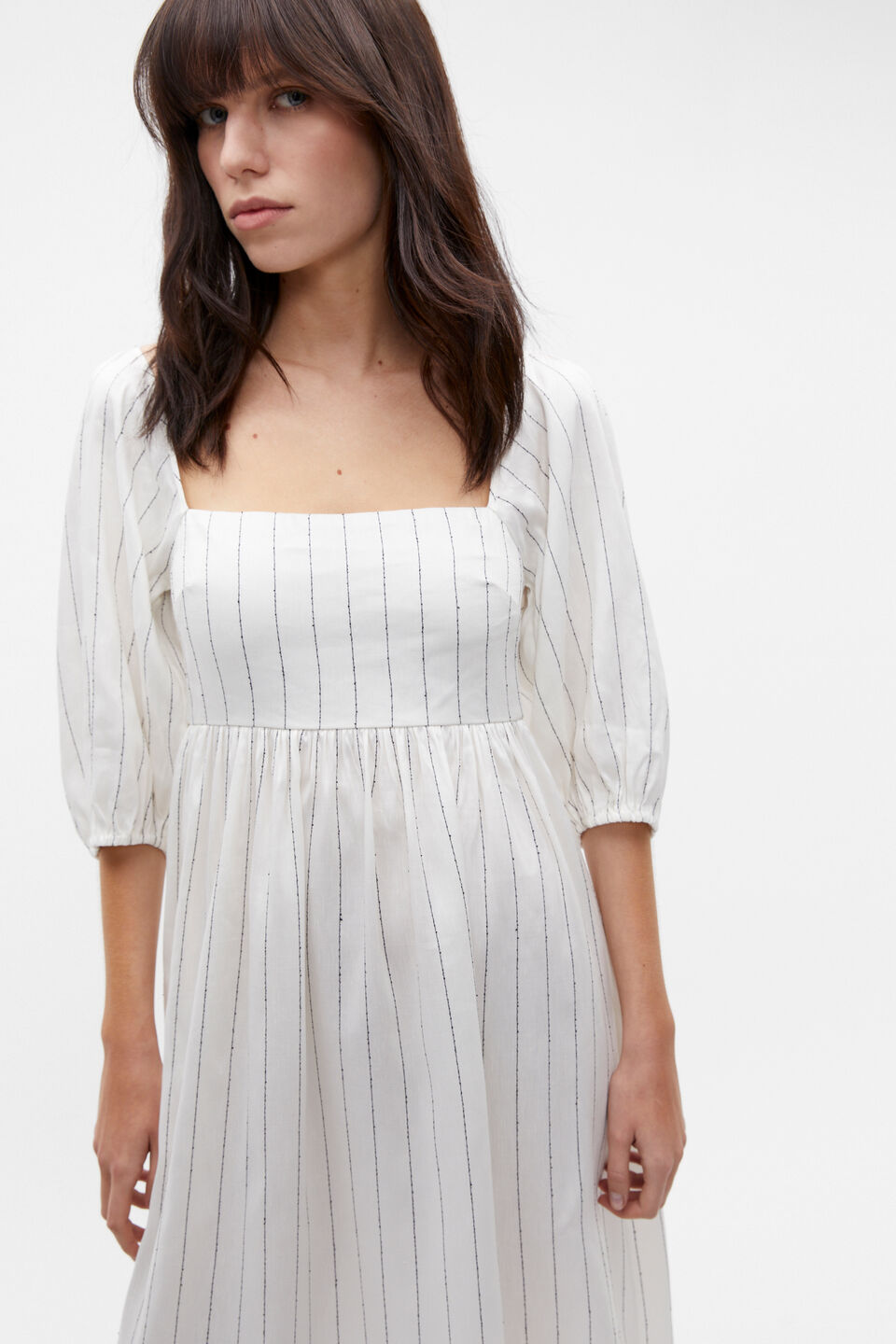 Linear Stripe Sun Dress  Cloud Cream Stripe