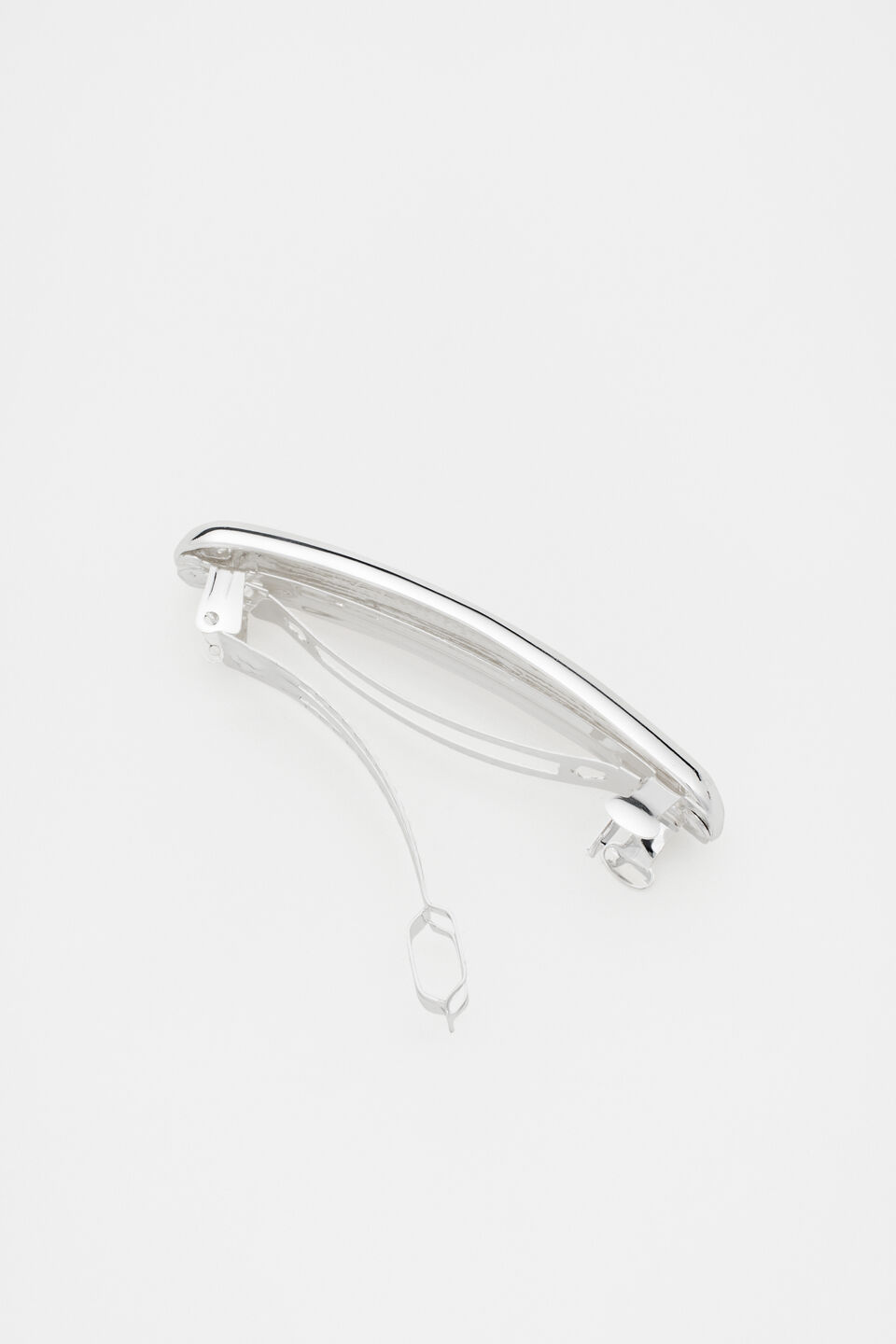 Long Curved Barrette  Silver