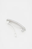 Long Curved Barrette  Silver  hi-res
