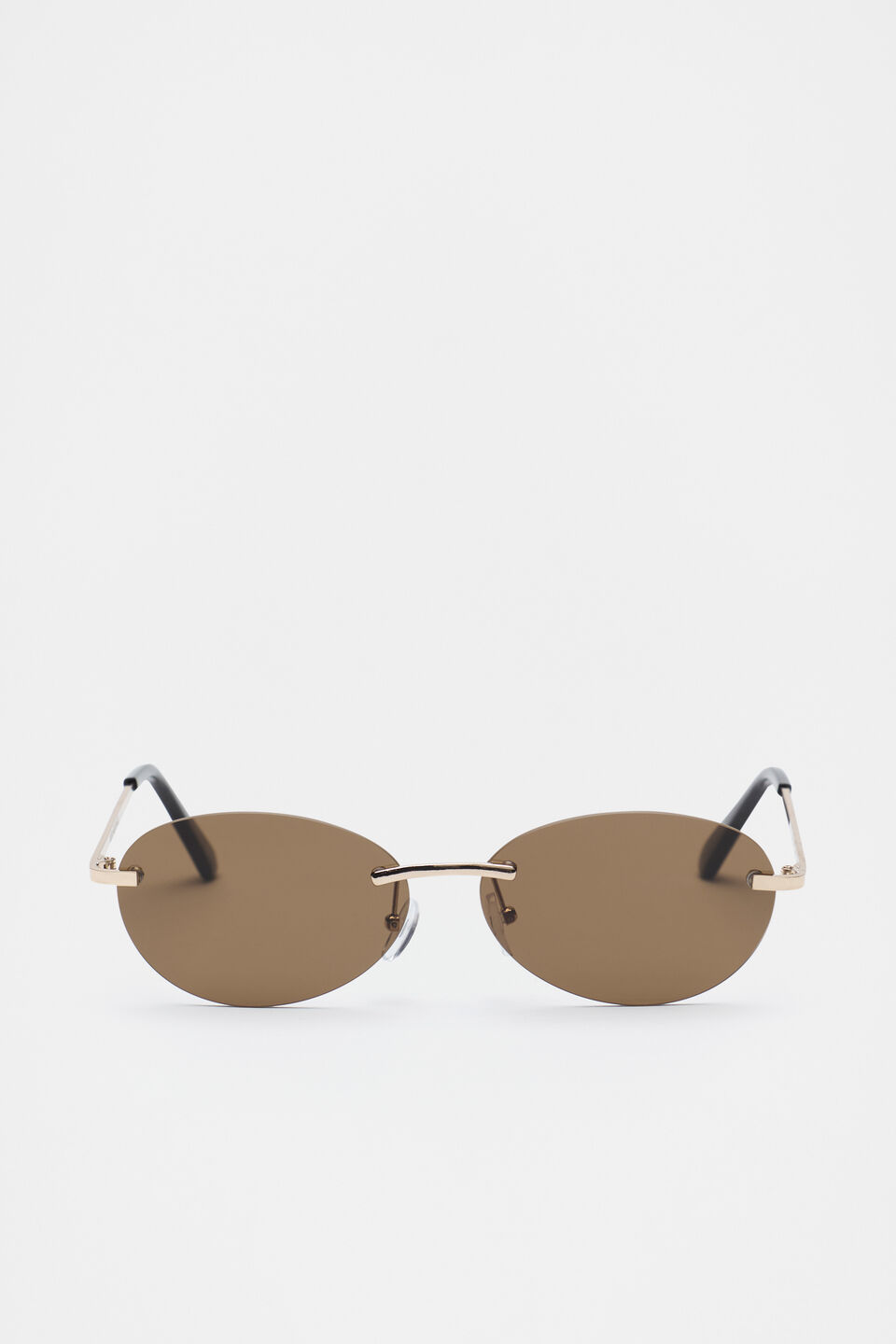 Vanessa Oval Frameless Sunglasses  Soft Gold