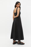 Linen Square Neck Sun Dress  Black  hi-res