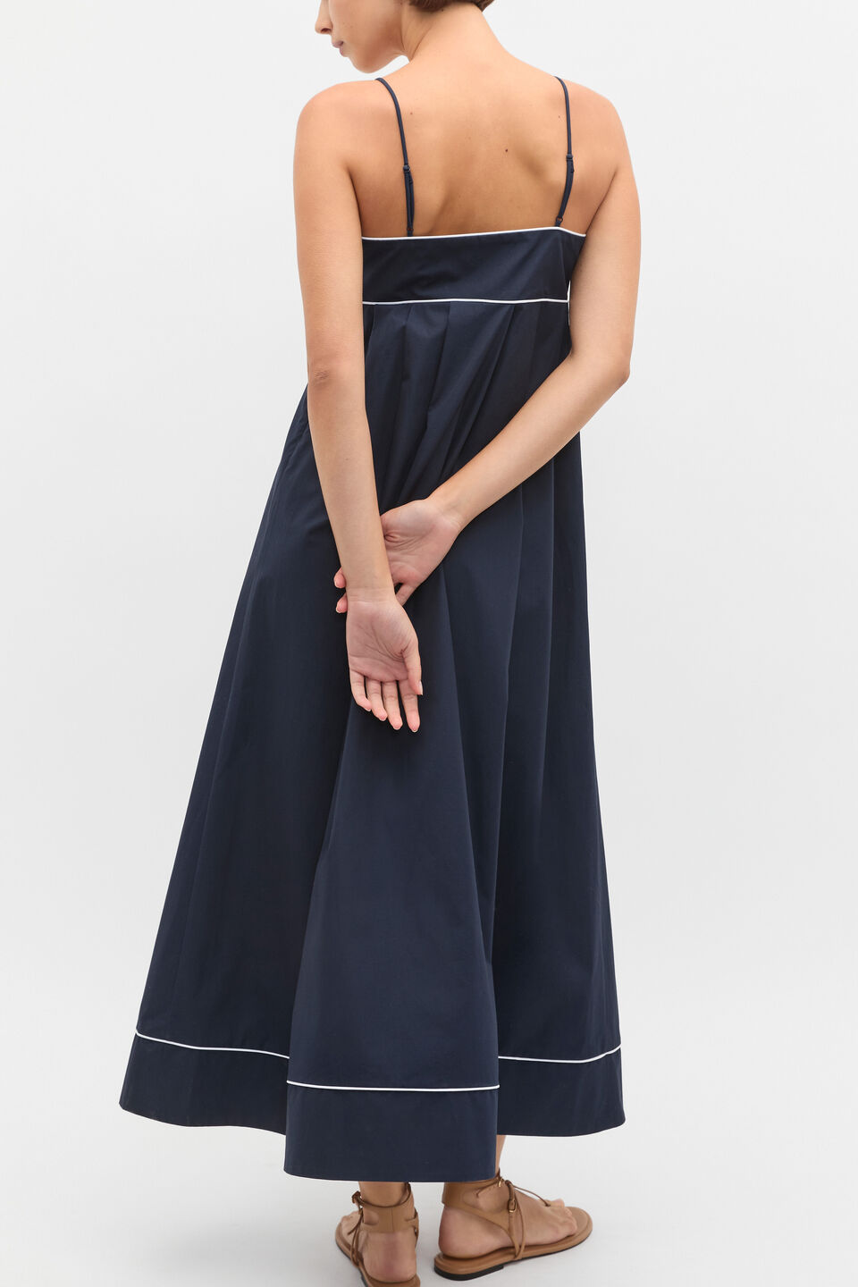 Cotton Tipping Maxi Dress  Twilight Blue