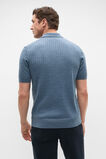 Short Sleeve Merino Knit Polo  Storm Blue  hi-res