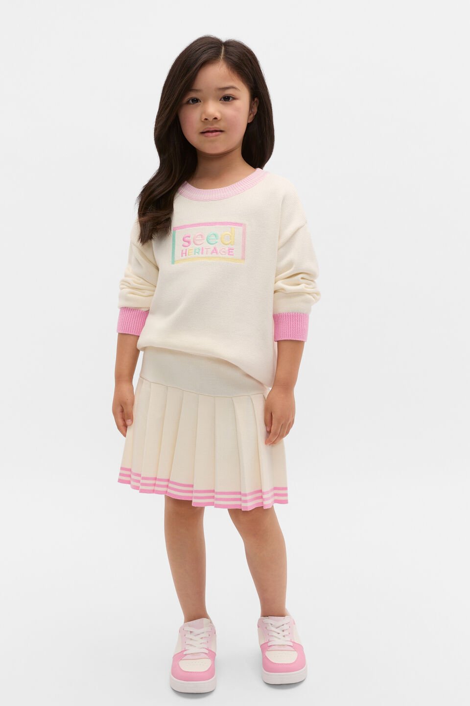 Logo Knit Sweater  Classic Cream