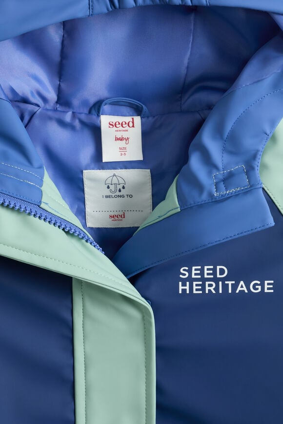 Mini Colourblock Raincoat  Blue Multi  hi-res
