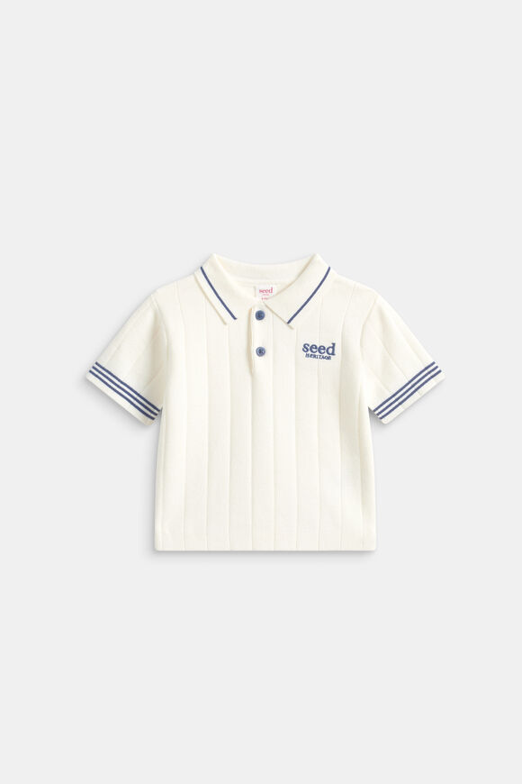 Rib Knit Polo  Classic Cream  hi-res