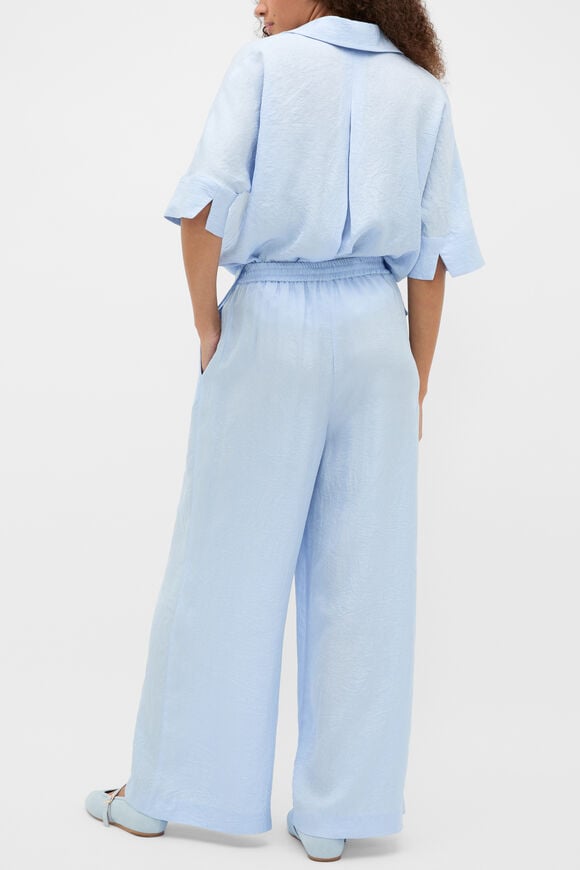 Textured Satin Gathered Pant  Arctic Blue  hi-res