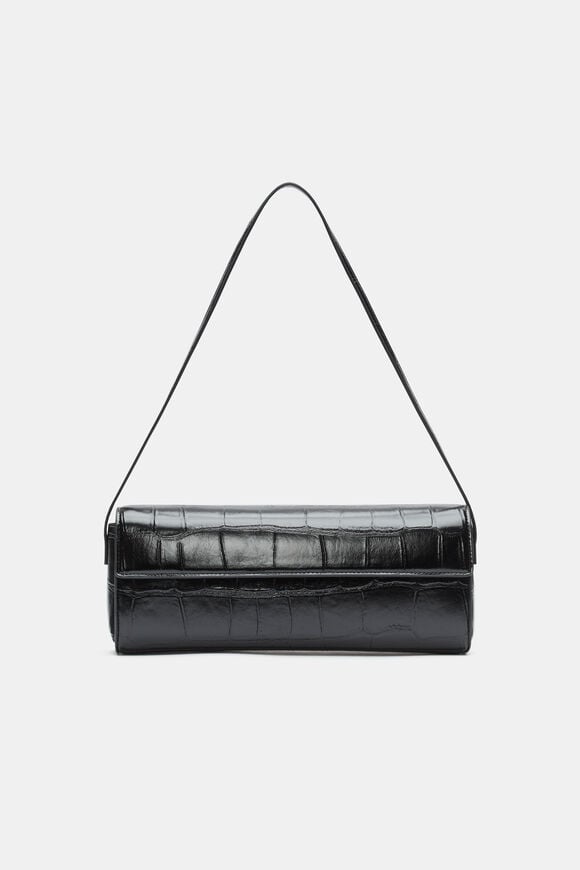 Croc Shoulder Bag  Black Croc  hi-res