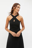 Compact Crepe Knit Halter Dress  Black  hi-res