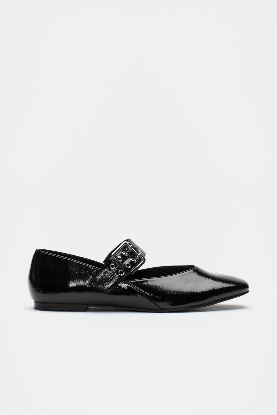 Buckle Ballet Flat  Black