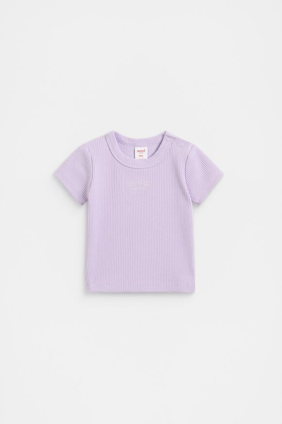 Core Logo Rib Tee  Lavender  hi-res