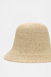 Short Brim Raffia Bucket Hat  Natural  hi-res