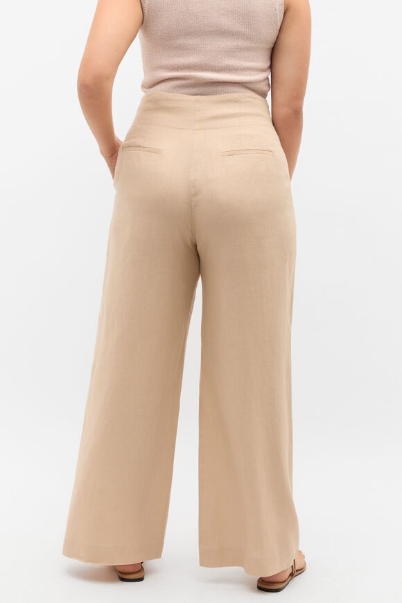 Core Linen Waisted Pant  Ecru  hi-res