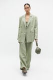 Linen Double Breasted Blazer  Pale Olive  hi-res