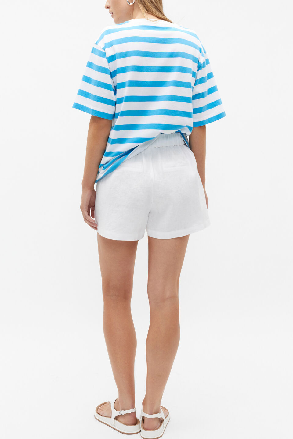 Core Linen Tie Waist Short  Whisper White