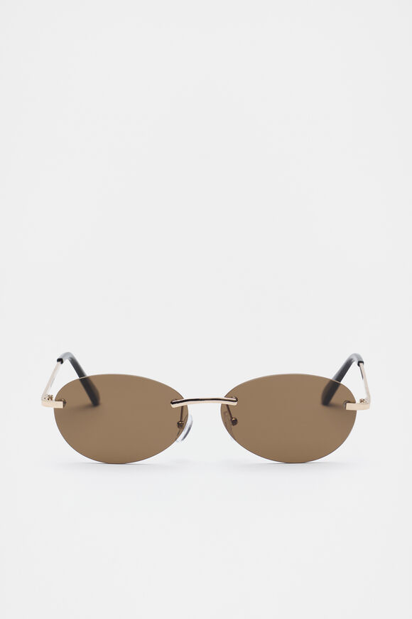 Vanessa Oval Frameless Sunglasses  Soft Gold  hi-res