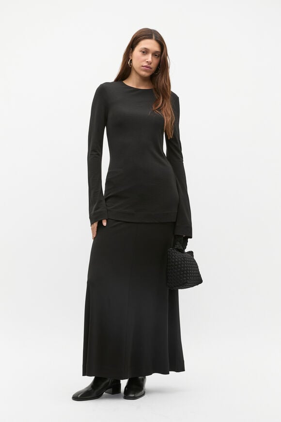 Micro Jersey Layering Top  Black  hi-res