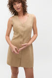 Linen V Neck Button Mini Dress  Rye  hi-res