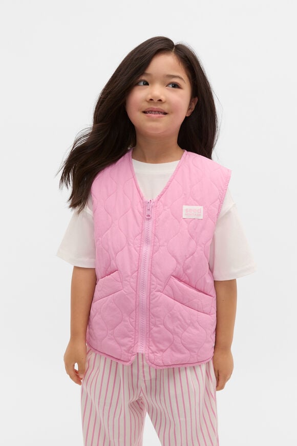 Quilted Logo Vest  Pink Lemonade  hi-res