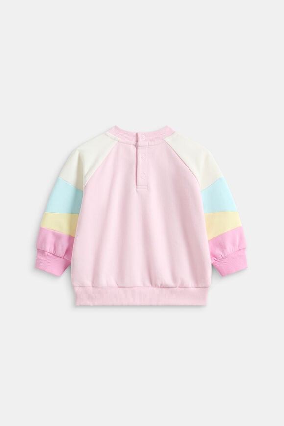 Colourblock Logo Sweat  Pink Lemonade  hi-res