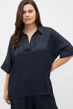 Textured Satin Collared Popover  Twilight Blue  hi-res