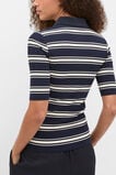 Variegated Rib Polo Top  Twilight Blue Stripe  hi-res