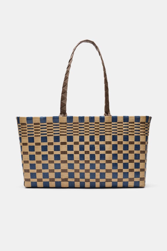Paper Woven Market Bag  Vintage Indigo  hi-res