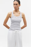 Australian Cotton Rib Tank  Mono Stripe  hi-res