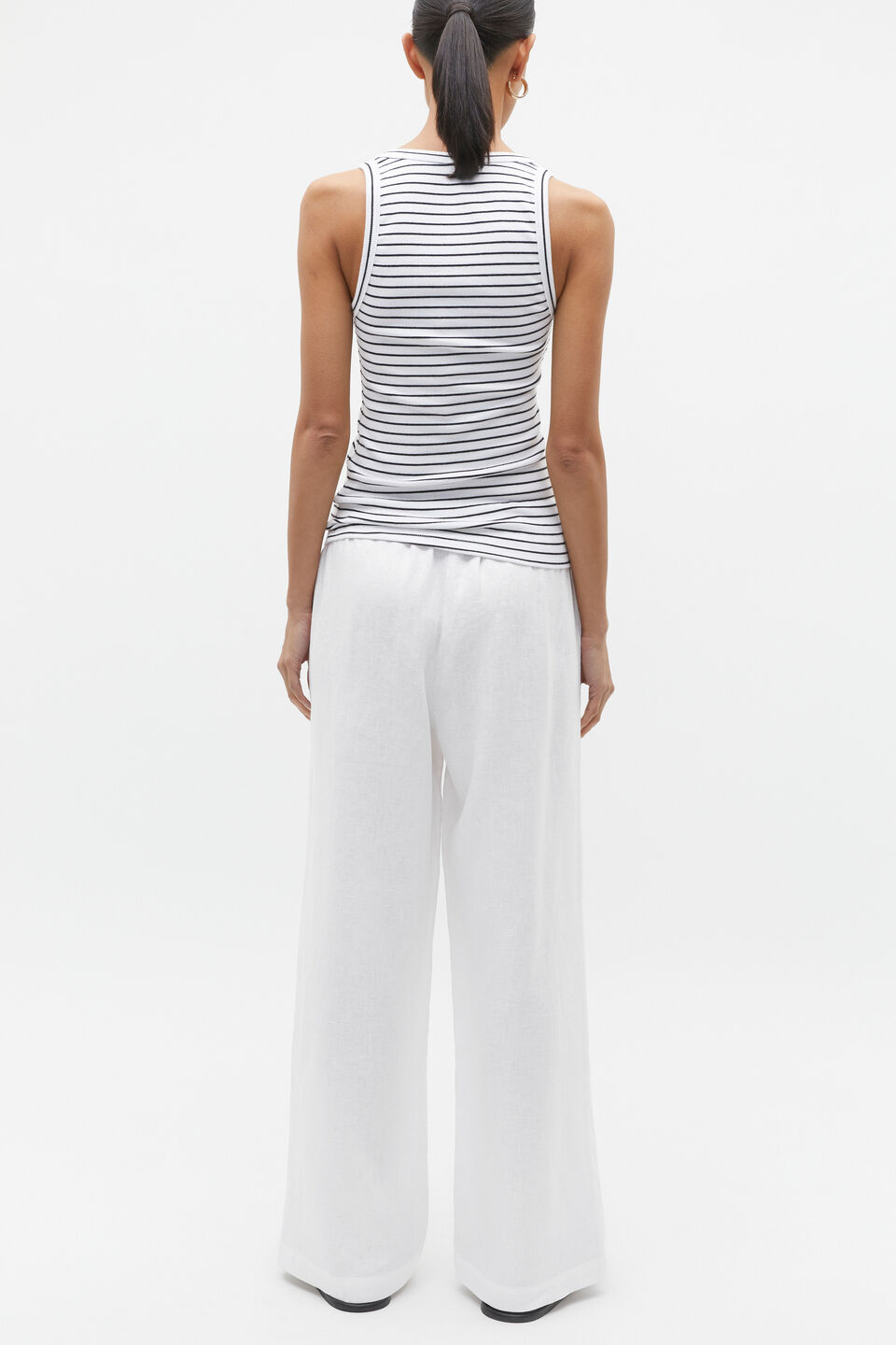 Australian Cotton Rib Tank  Mono Stripe