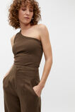 One Shoulder Tank  Dark Praline  hi-res