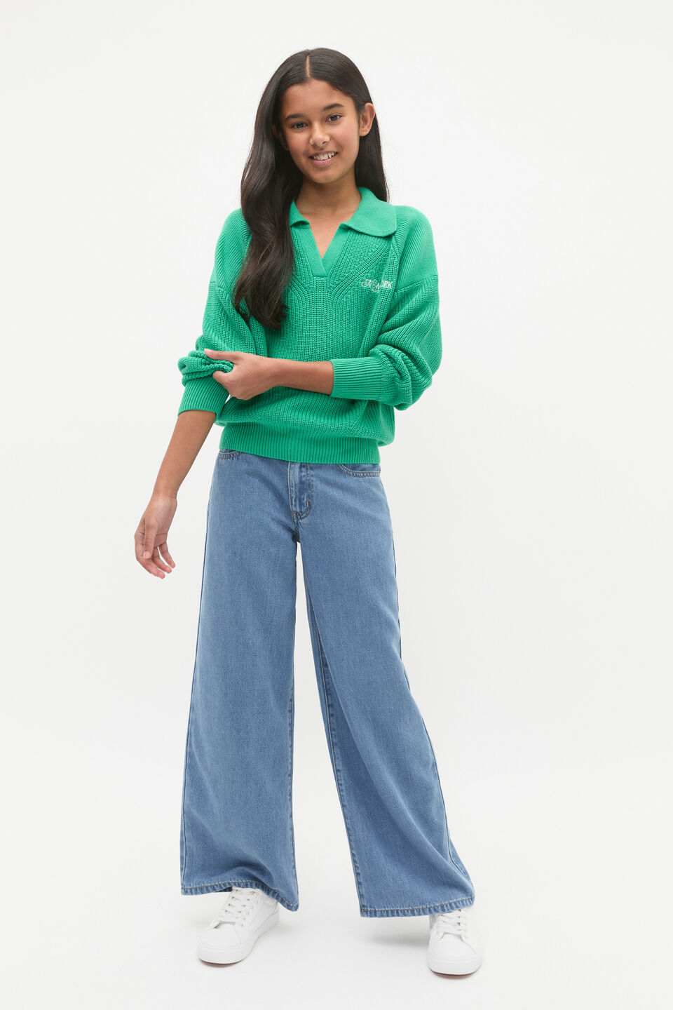 Polo Knit Sweater  Jewel Green