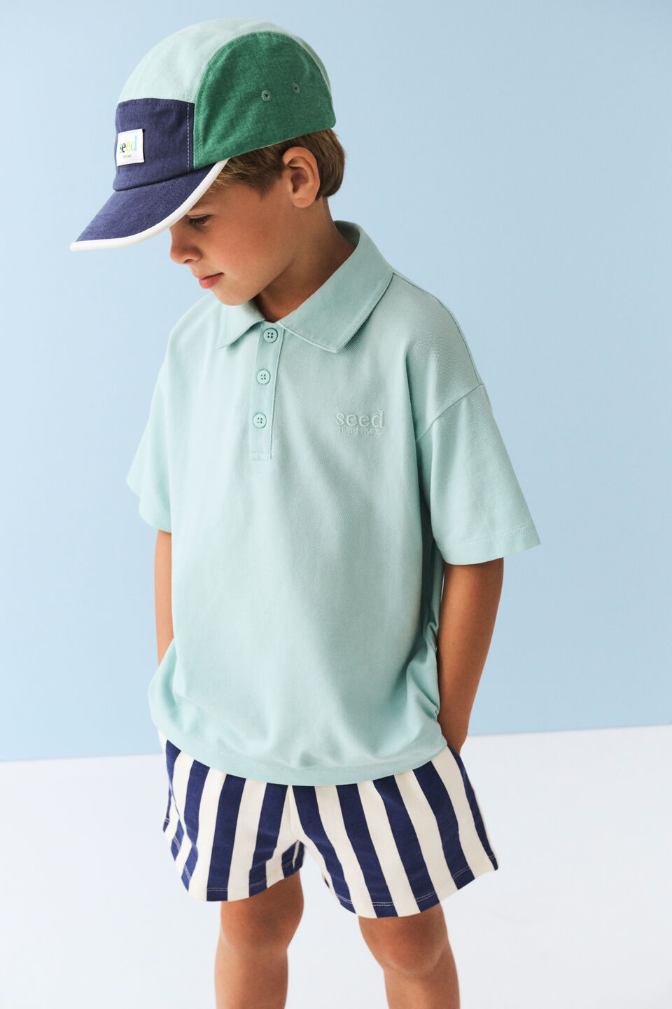 Core Garment Dye Polo  Skyline