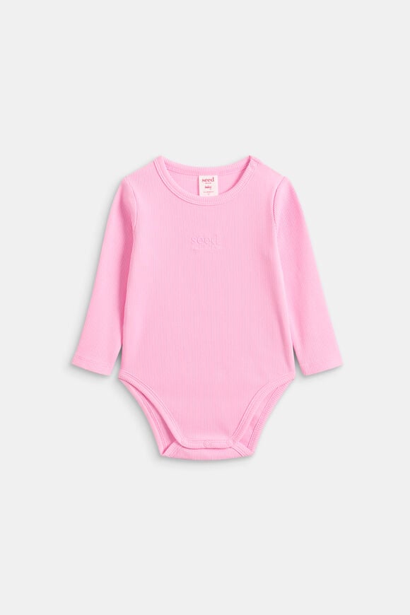 Core Logo Rib Bodysuit  Candy Pink  hi-res