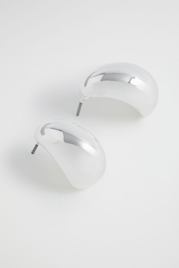 Curved Earring  Silver  hi-res